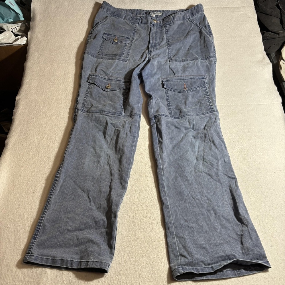 Vintage Y2K Sportif‎ USA Pants Womens 12 Blue Cargo Utility Pockets Outdoor